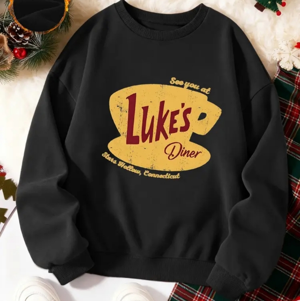 🆕 Gilmore Girls SEE YOU AT LUKE'S DINER Stars Hollow, CT Cozy Crewneck, Small